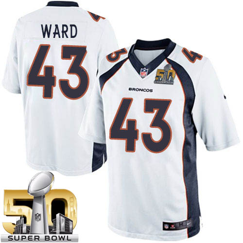 Youth Limited T.J. Ward Super Bowl L Nike Jersey White Road - #43 NFL Denver Broncos